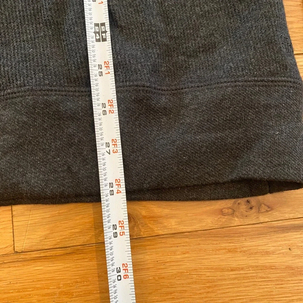 Banana Republic Mens XL Charcoal Gray Quarter Zip Textured Knit Pullover Sweater